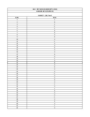 Answer Keys of NET Exams September 2013 SC 83 Tamil Paper III