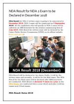 NDA Result 2018