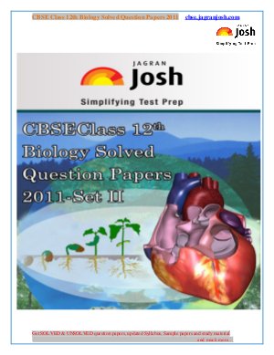 CBSE Class 12th Biology Solved Question Paper 2011 Set-II (EBOOK)