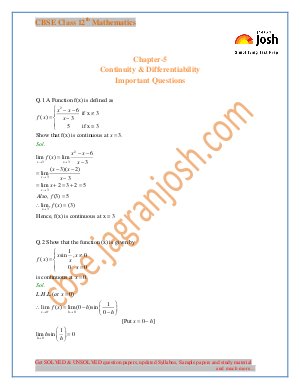 Continuity & Differentiation-Tips & Strategies