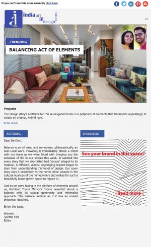 Vol. VIII Issue 21 - In life as in design: balance is key!