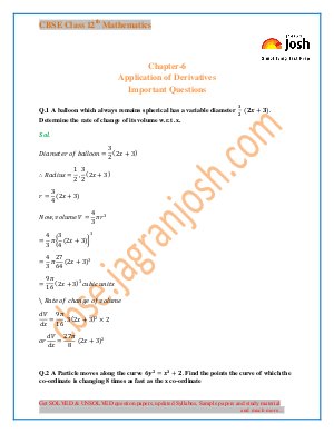 Applications of Dervatives
