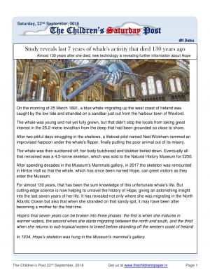 The Childrens Post 22nd September 2018