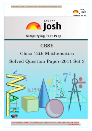 CBSE Class 12th Mathematics Solved Question Paper 2011 Set-III