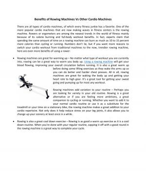 Benefits of Rowing Machines Vs Other Cardio Machines