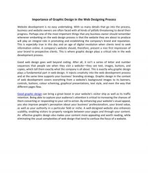 Importance of Graphic Design in the Web Designing Process