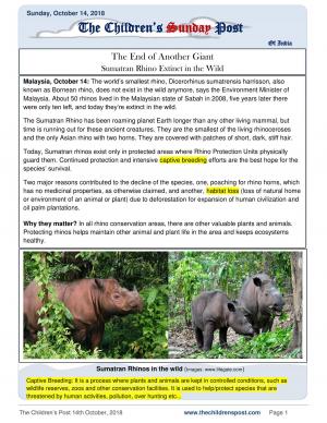 The Childrens Post 15th October 2018