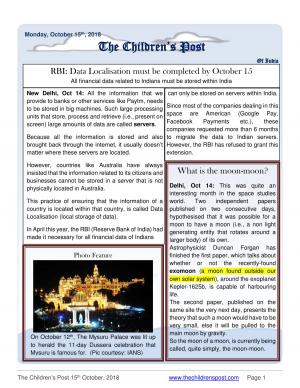 The Childrens Post 15th October 2018