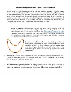 Amber Teething Necklaces for Babies – Benefits of Amber