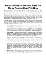 Xerox Printers Are the Best for Mass Production Printing
