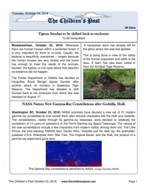 The Children's Post, 23rd October, 2018