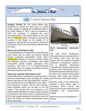 The Children's Post UN Day Special Edition