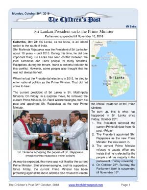 The Children's Post 29th October, 2018