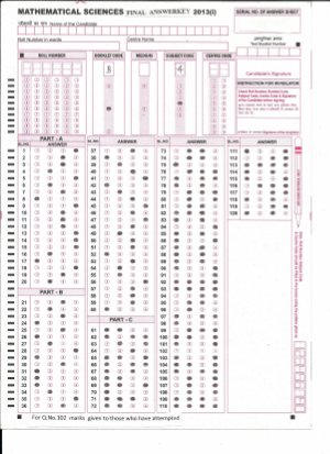 Joint CSIR UGC NET Answer Key June 2013 Mathematical Sciences B
