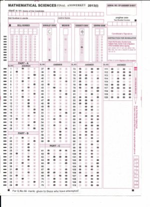 Joint CSIR UGC NET Answer Key June 2013 Mathematical Sciences C