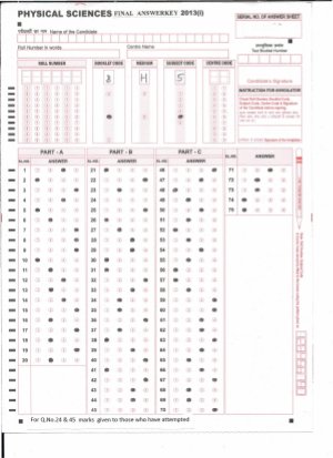 Joint CSIR UGC NET Answer Key June 2013 Physical Sciences B