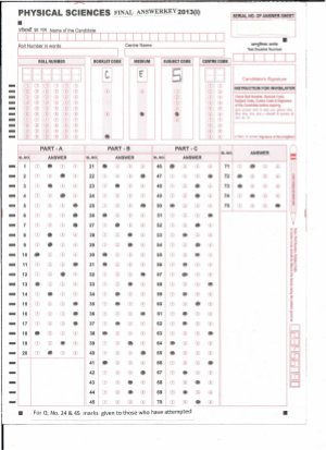 Joint CSIR UGC NET Answer Key June 2013 Physical Sciences CE