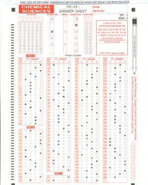 Joint CSIR UGC NET Answer Key June 2012 Chemical Sciences  