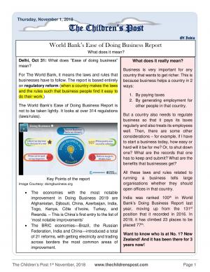 The Children's Post 1st November, 2018