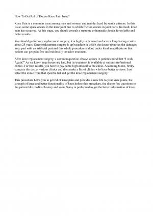 How To Get Rid of Excess Knee Pain Issue?