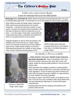 The Children's Post 04 November, 2018