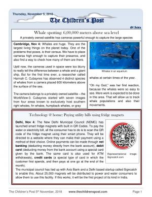 The Children's Post 5th November, 2018