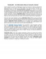 Telehealth – An Alternative Way to Consult a Doctor