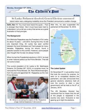 The Children's Post 12th November, 2018