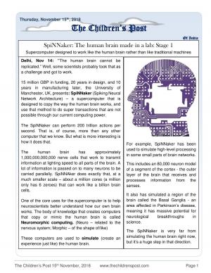 The Children's Post 15th November, 2018