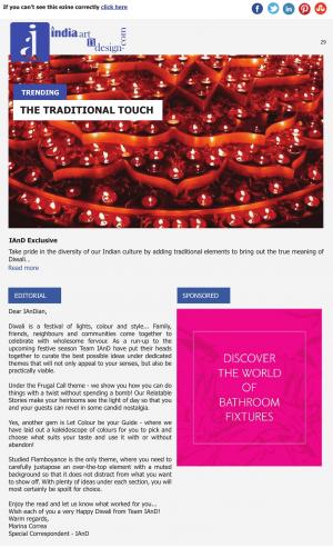 Vol. VIII Issue 29  - Pre-Diwali Special – Ideas you can use!