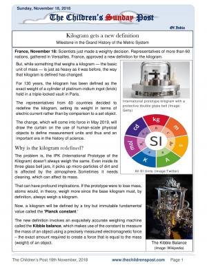 The Children's Post, 18th November, 2018 - Coral Reefs Special Edition