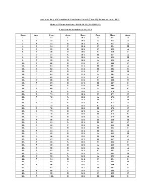 Answer Key for Test Form No. 223 LN 4