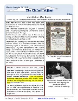 The Children's Post, 26th November, 2018