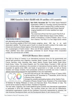 The Children's Post, 30th November, 2018