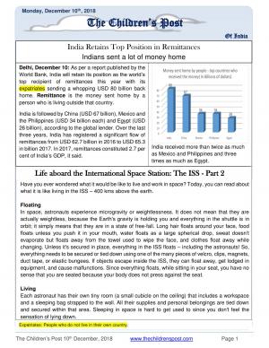 The Children's Post, 10th December, 2018