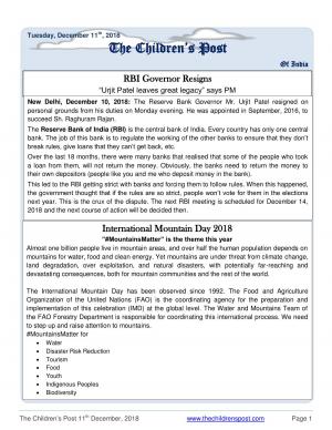 The Children's Post, 11th December, 2018