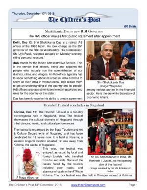 The Children's Post, 13th December, 2018