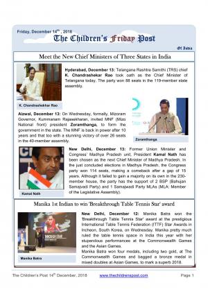 The Children's Post, 14th December, 2018