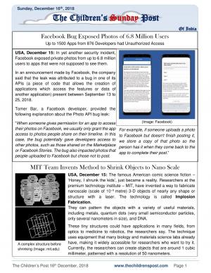 The Children's Post, 16th December, 2018