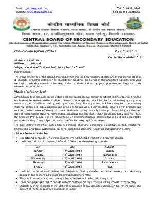 CBSE to conduct optional proficiency test for Class X in April 2014