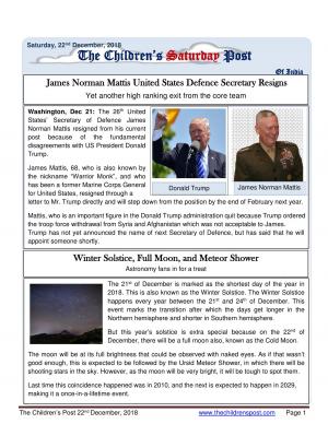 The Children's Post, 22nd December, 2018