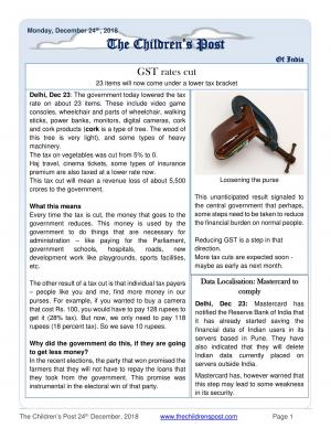 The Children's Post, 24th December, 2018