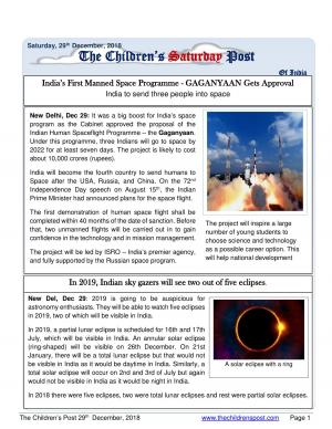 The Children's Post, 29th December, 2018