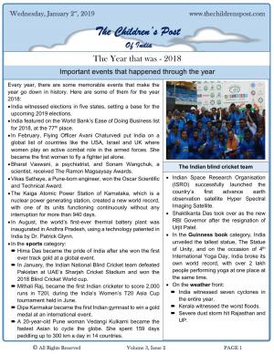 The Children's Post, 2nd January, 2019