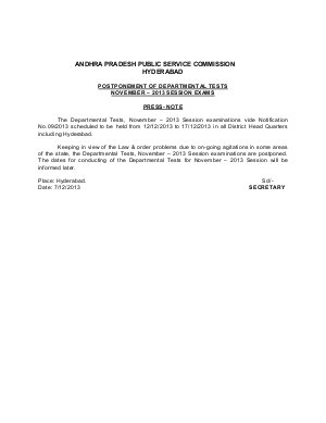 APPSC Departmental Test 2013: Dates Postponed 