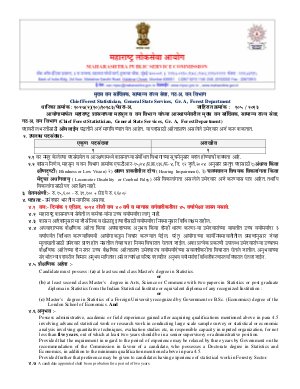 Detailed Advertisement for Chief Forest Statistician