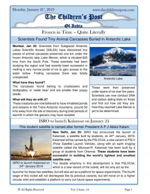 The Children's Post, 21st January, 2019