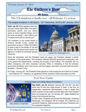 The Children's Post, 31st January, 2019