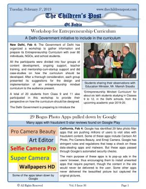 The Children's Post, 5th February, 2019