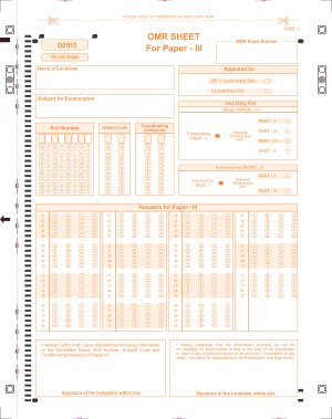 UGC NET December 2013 Directions for Exam and Sample OMR Sheet 3 HN
